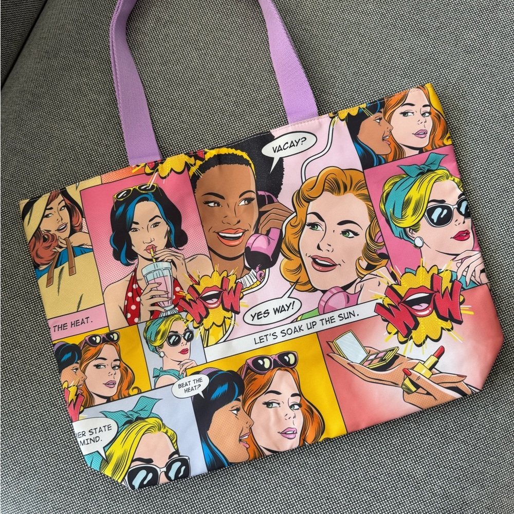 Colorful Comic Print Tote Bag
